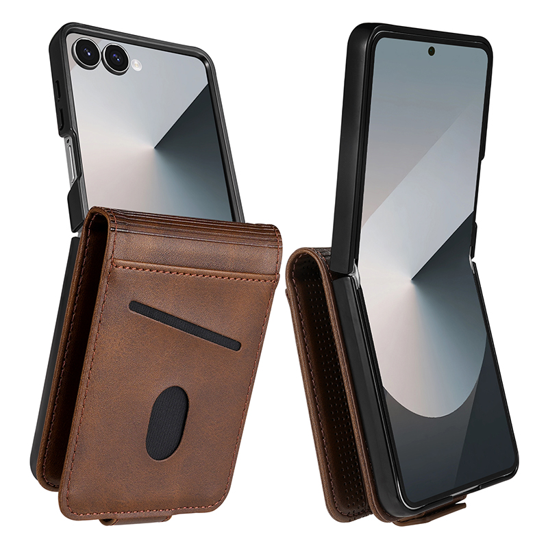 Leather Wallet Card Holder Phone Cover - Funda de cuero con ranuras para