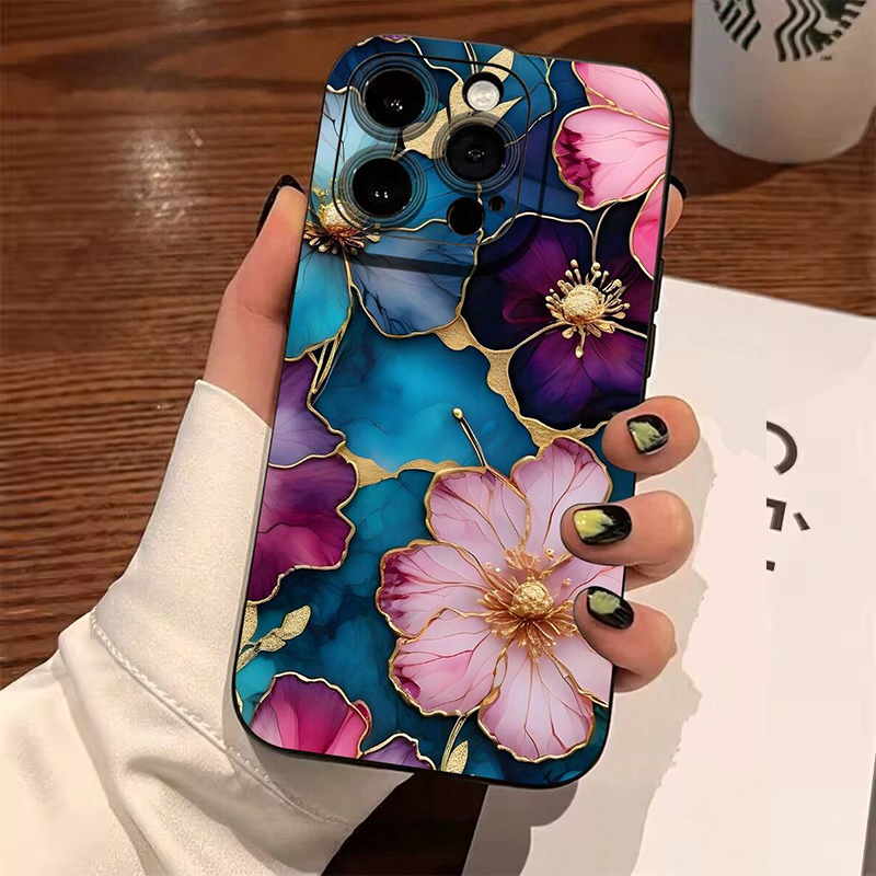 Vintage Floral Pattern Soft Case - Funda de teléfono de TPU suave
