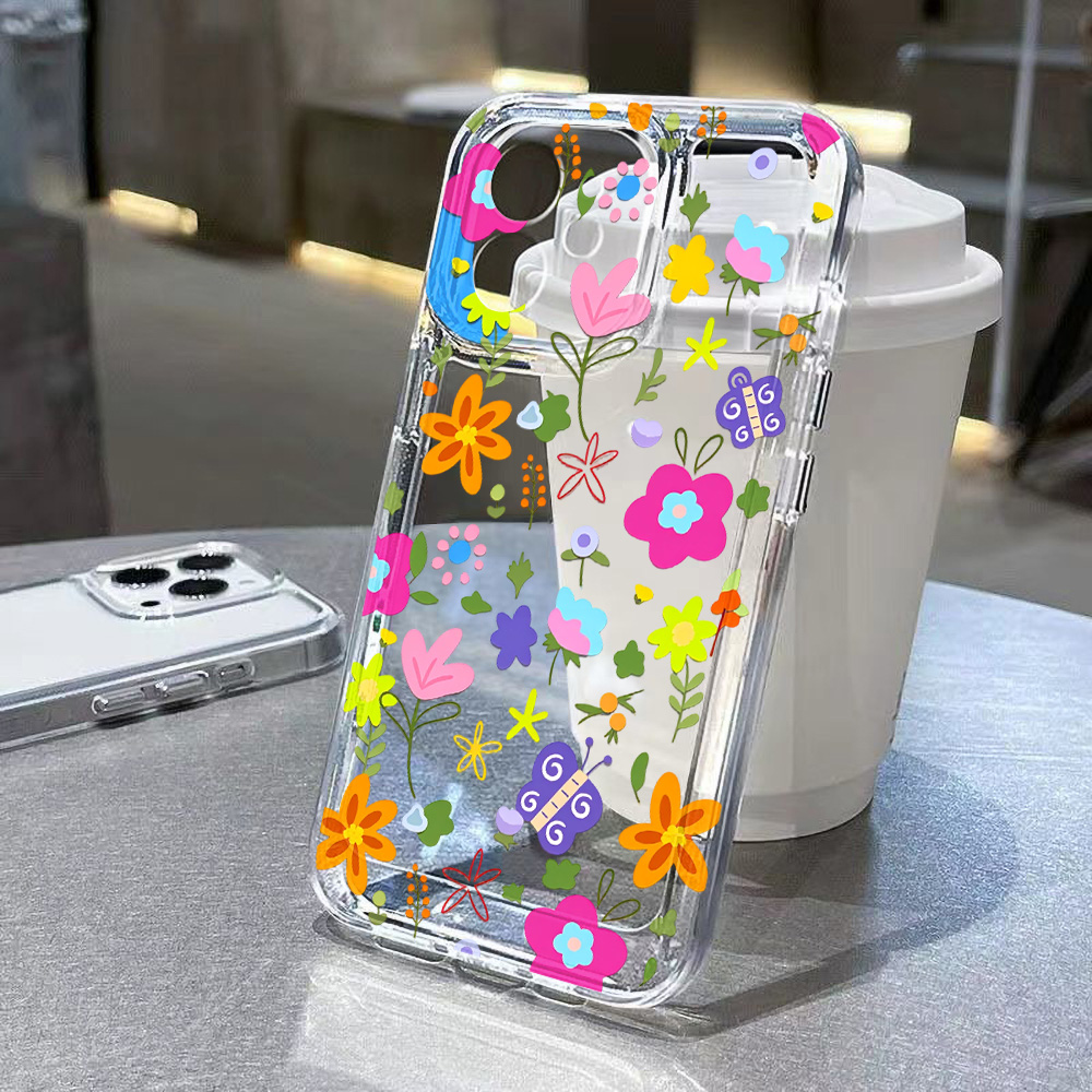Funda Transparente con Flores  - Clear Shockproof Bumper Case reseña y precio